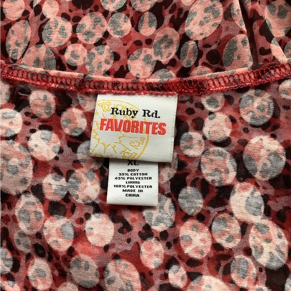 Ruby Rd Red Patterned Blouse - Picture 2 of 3